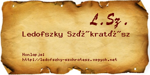 Ledofszky Szókratész névjegykártya
