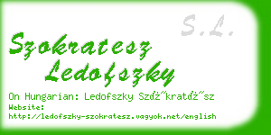szokratesz ledofszky business card